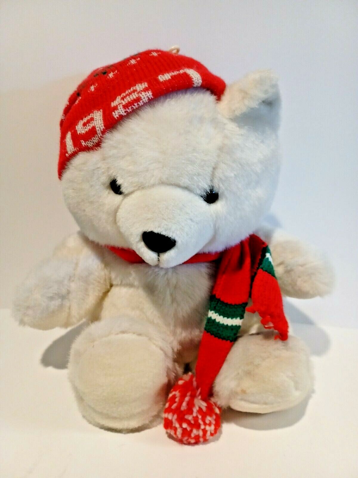 SANTA BEAR シロクマ 白熊 ぬいぐるみ ニット帽 ヴィンテージ 非売品 SANTA BEAR シロクマ 白熊 ぬいぐるみ ニット帽 ヴィンテージ