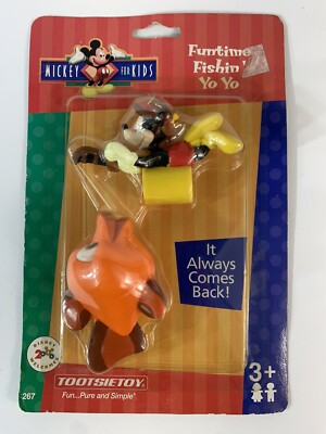 Vintage Mickey For Kids Funtime Fishing Finger Yo Yo