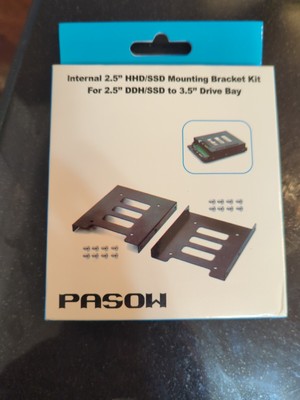 10  Pasow  Internal 2.5'' HHD/SSD Mounting Bracket Kit For 2.5'' To 3.5'' Drive Bay