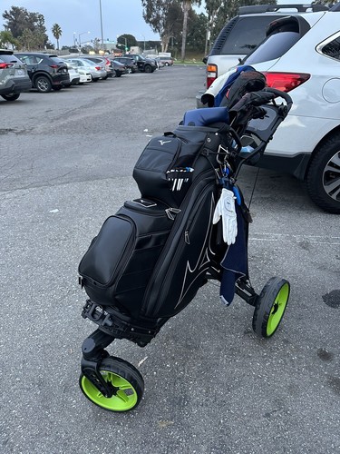 CaddyTek Golf Push Cart Swivel Front Wheel Blue Lime DG