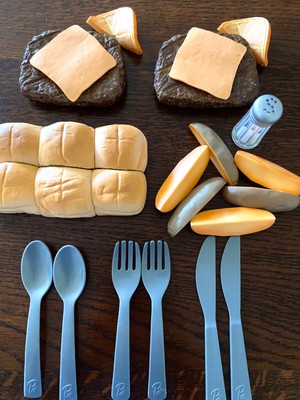 Barbie Cook With Me realistic toy play food steak cheese bread french fries lot