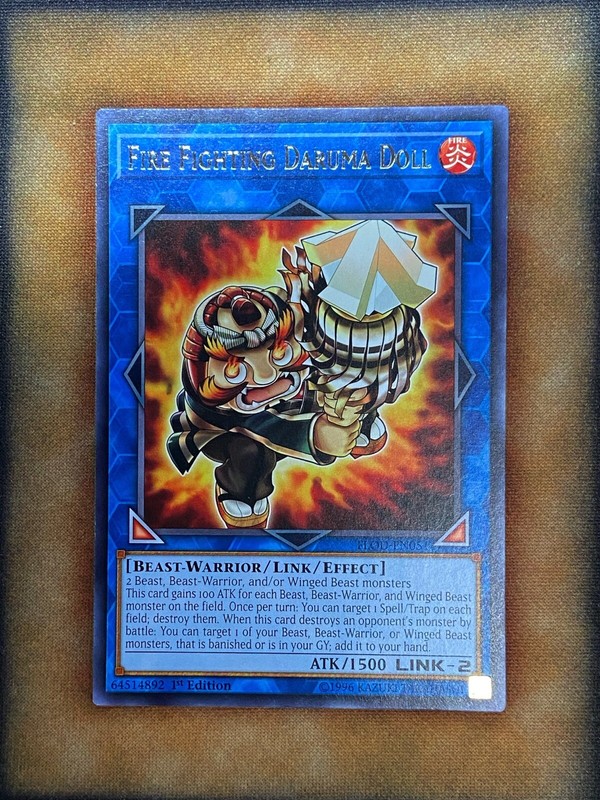 Yugioh Fire Fighting Daruma Doll FLOD-EN051 Rare 1st Ed NM