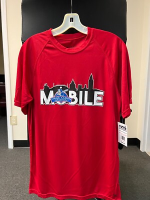 Hank Aaron Stadium City of Mobile, AL Skyline SS Red Drifit T-Shirt VERY RARE