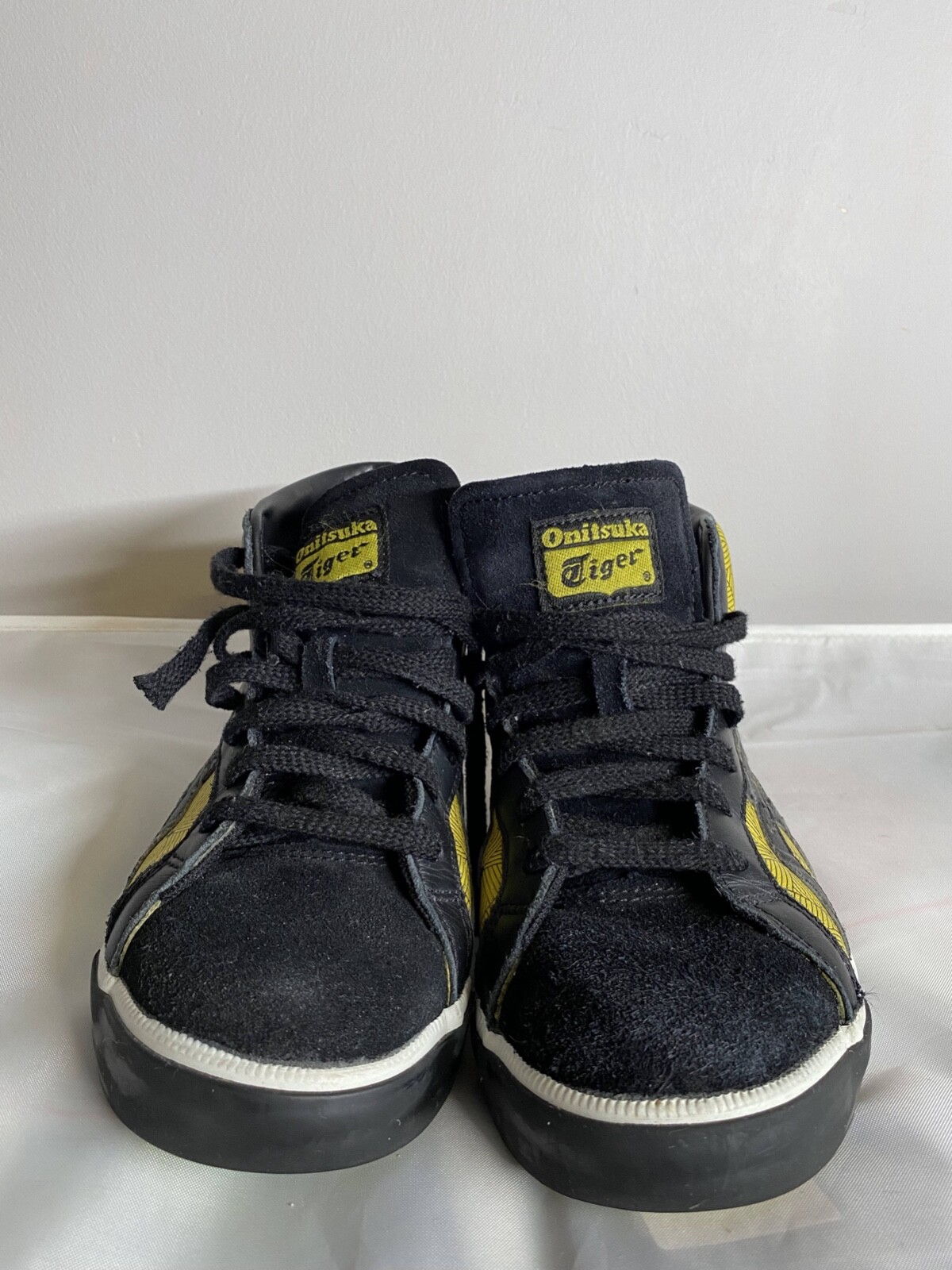 Onitsuka Tiger Yellow Lace Up Sports Hi Top Trainers Shoes