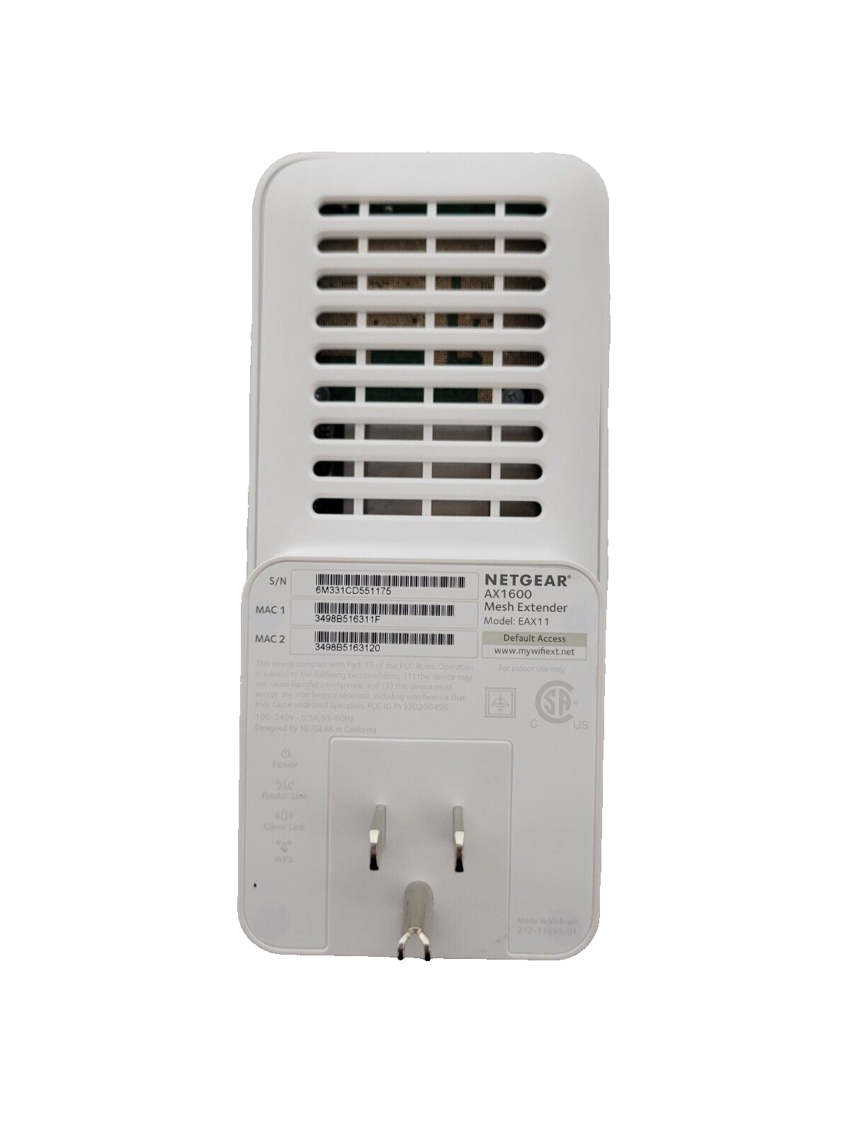 Netgear AX1600 WiFi 6 Mesh Range Extender &Signal Booster (EAX11-100NAS)™ - Picture 5 of 5