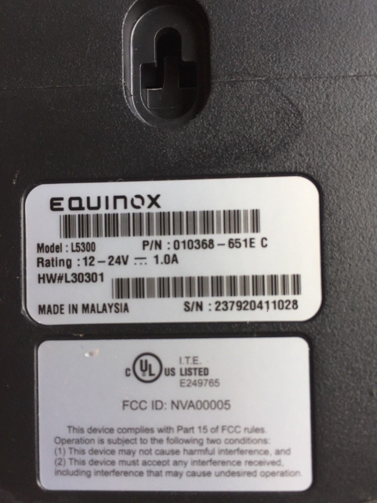 EQUINOX L5300 CREDIT CARD PAYMENT TERMINAL
