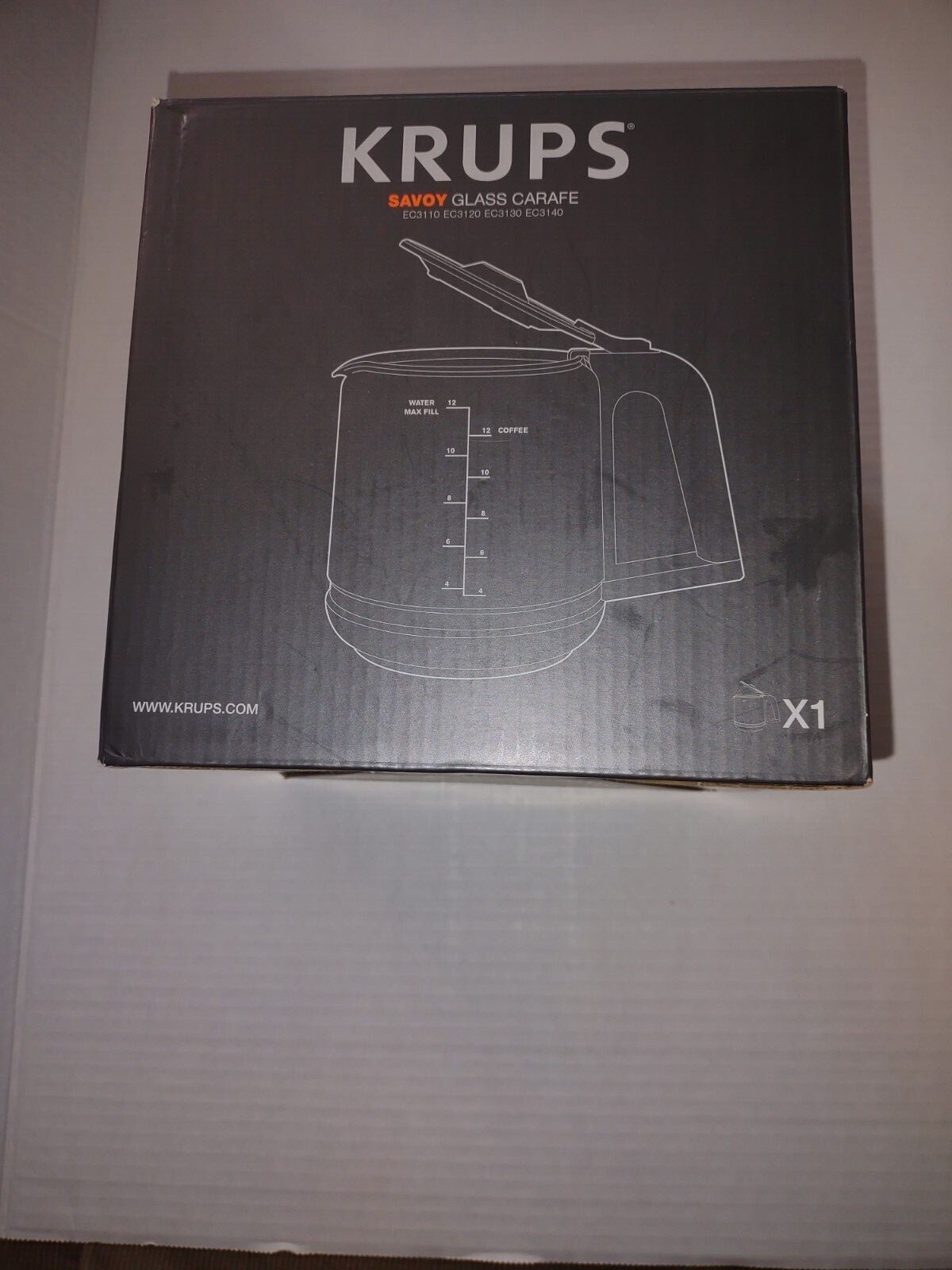 Krups Savoy Glass Coffee Carafe Pot & Lid XB112050 - EC3110 