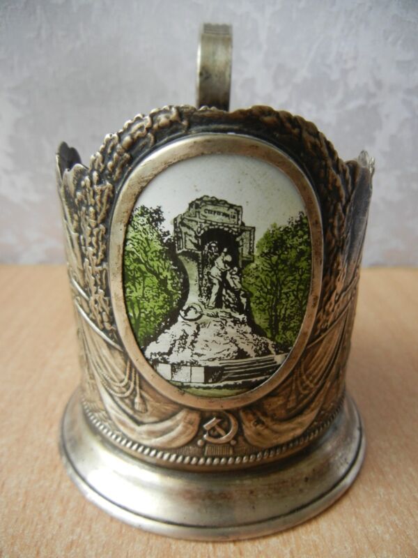 Antique Glass Holder  PODSTAKANNIK Melchior cup tea Soviet Russian USSR