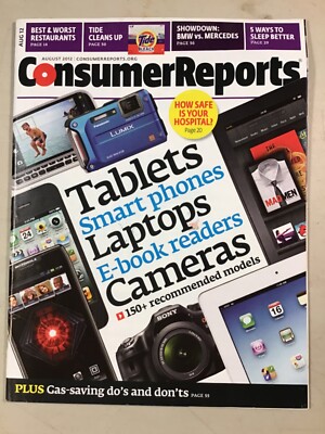 Consumer Reports Magazine August 2012 Best Tablets Laptops 5 Ways to Sleep Bette