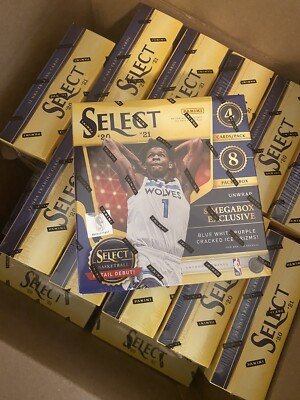 2020-21 Panini Select Basketball Mega Box Blue Wht Purple Cracked Ice (Lot Of 26