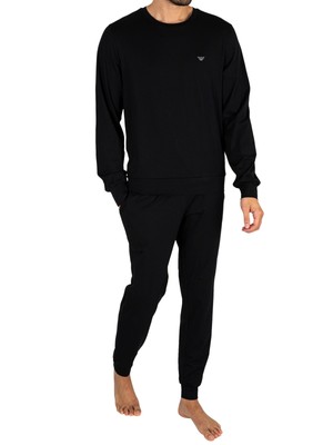 

Мужской пижамный комплект Emporio Armani с логотипом на груди, черный