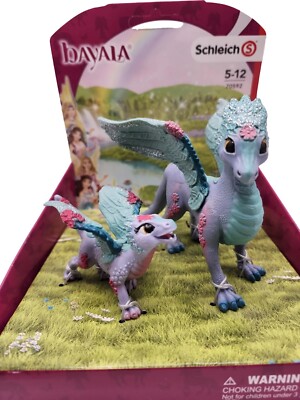 Schleich Bayala Flower Dragon & Baby 70592 Lavendar Blue Pink Figures Toy