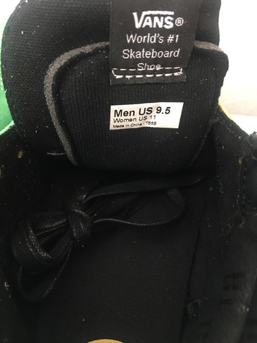 Pre-owned Vans Van's Sk8-hi (pearl Jam) Sneakers, Size 9.5 Collectors Item-rare Shoe In Green