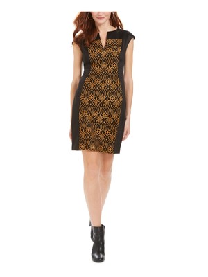 СВЯЗАННОЕ ПЛАТЬЕ-футляр Женское черное платье-футляр без рукавов длиной выше колена Petites 6P