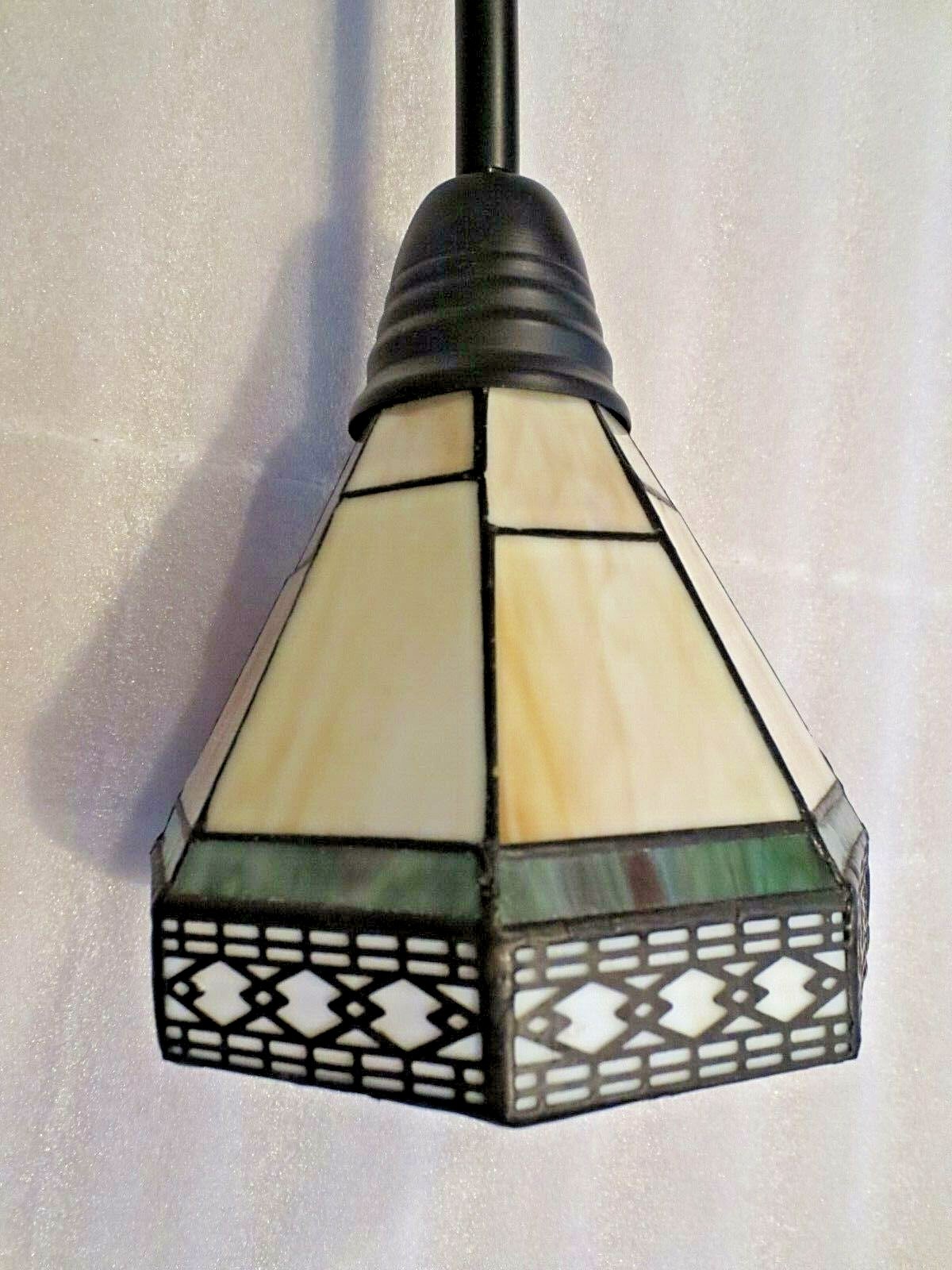 SPECTRUM TIFFANY STYLE LEADED SLAG  PENDANT LIGHTS 51/2