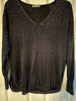 Oasis Black Sparkly Evening Formal Top Jumper Ladies Size L