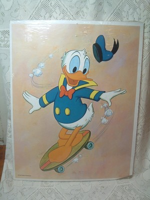 Lot of 2 NEW Unused Vintage Small & Large Frame Tray Puzzle Golden Donald Duck S