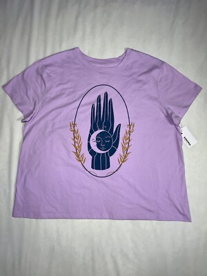 Sonoma Goods For Life Women s Relaxed Graphic Tee Plus Size T-Shirt 1X Purple