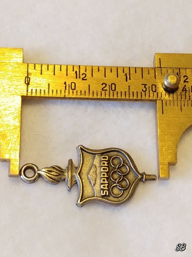 VINTAGE STERLING BRACELET CHARM SAPPORO OLYMPICS CHARM 1-1/4