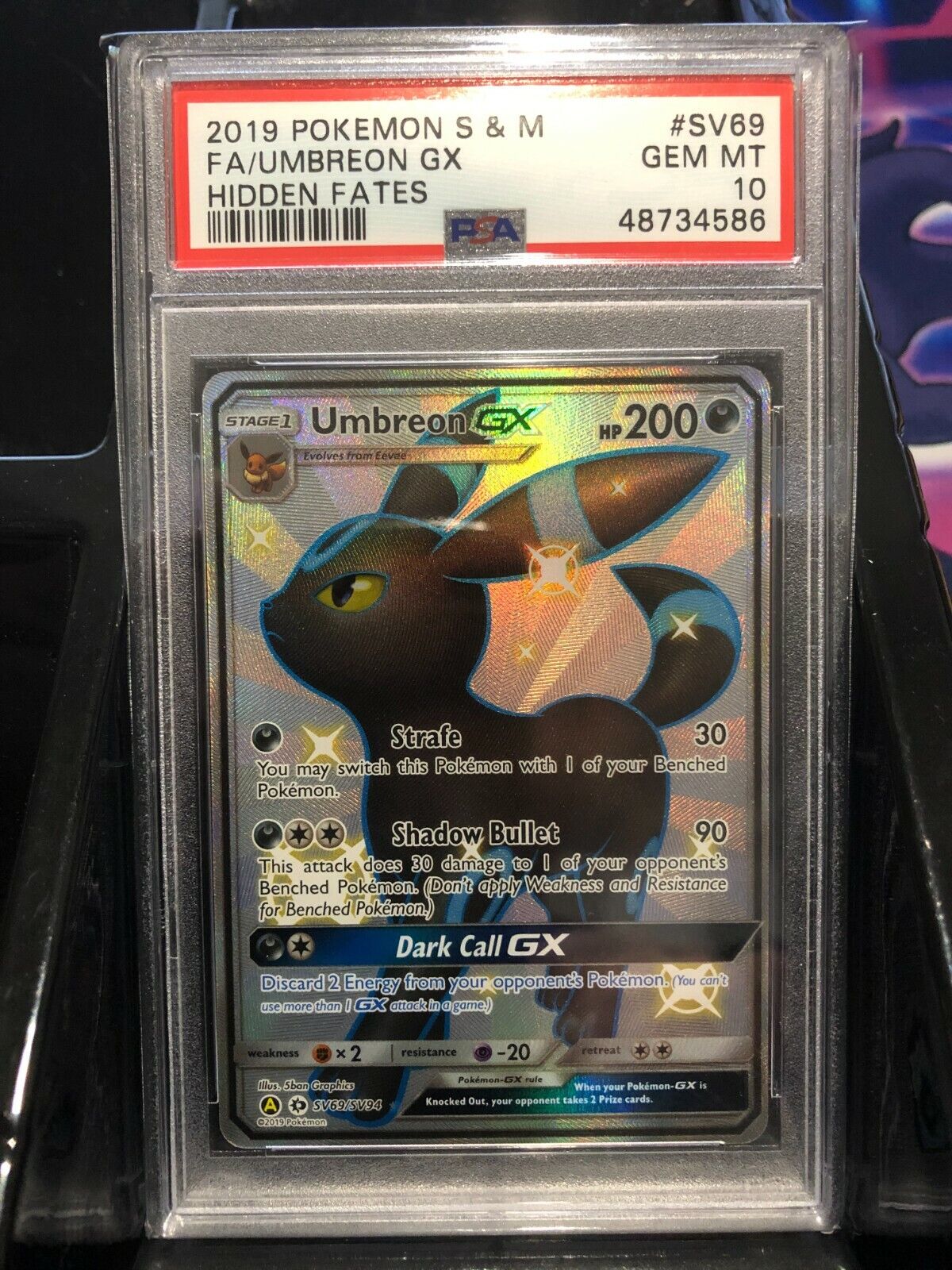 PSA 10 GEM MT - UMBREON GX Card SV69/SV94 Pokemon TCG Hidden PSA 10 GEM MT - UMBREON GX Card SV69/SV94 Pokemon TCG Hidden