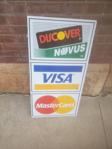 Discover Novus Visa Mastercard クレジットカード Metal sign 31-1/2