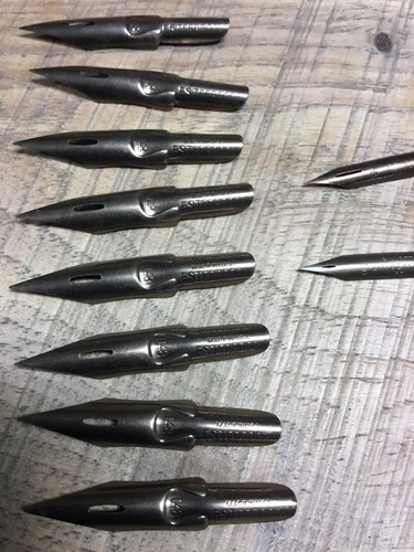 Lot Of 10 Esterbrook & Co Brass Falcon 048 Calligraphy Fountain Pen Dip Nib #44