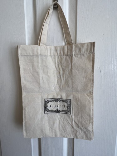 トートバッグ GUCCI Sand Canvas Shopping Bag GUCCI Reusable Cotton Canvas Tote Shopping Gift Bag | eBay