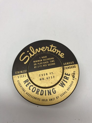 Vintage Silvertone RECORDING WIRE Stainless.Sears Roebuck. 1 Hour 7350ft #6757.
