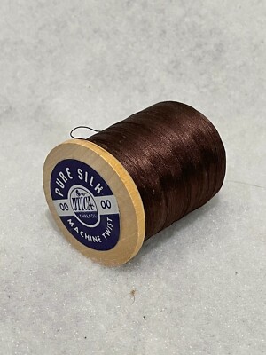 Vintage Dark Red #595 Gudebrod Silk Thread for Bamboo Fly Rods 50 Yds Size 00