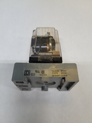 Square D 8501KP12V20 2-Pole 8-Pin Octal Relay/8501NR51 10 Amp 600V Socket