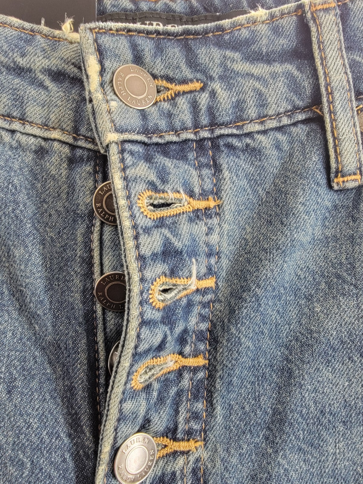 Lauren Ralph Lauren High-Rise Flare Jeans Women's 6 Dusk Indigo Denim Button Fly - Picture 10 of 18