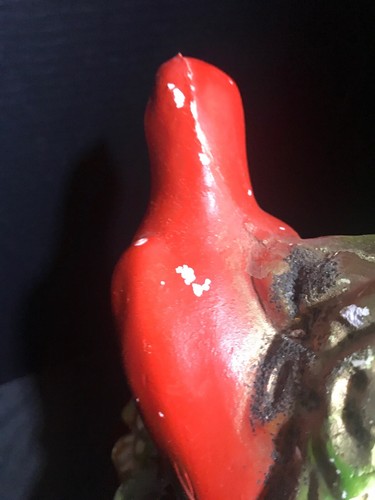 VINTAGE CARNIVAL CHALKWARE Bird in Flowers & Nest