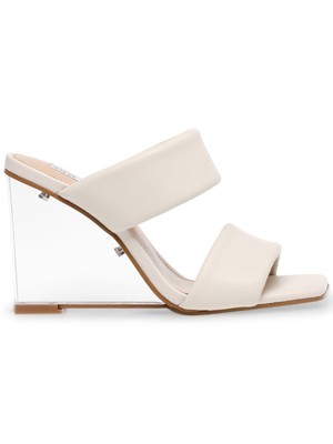 

STEVE MADDEN Женские бежевые босоножки без шнуровки Isa Square Toe на танкетке 9,5 м, Бежевый, ISA02S1