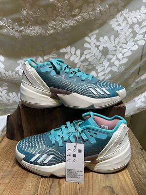 NEW Adidas D.O.N. Issue #4 Basketball Shoes Youth Size 6.5, TEAL/AQUA/WHITE/ROSE