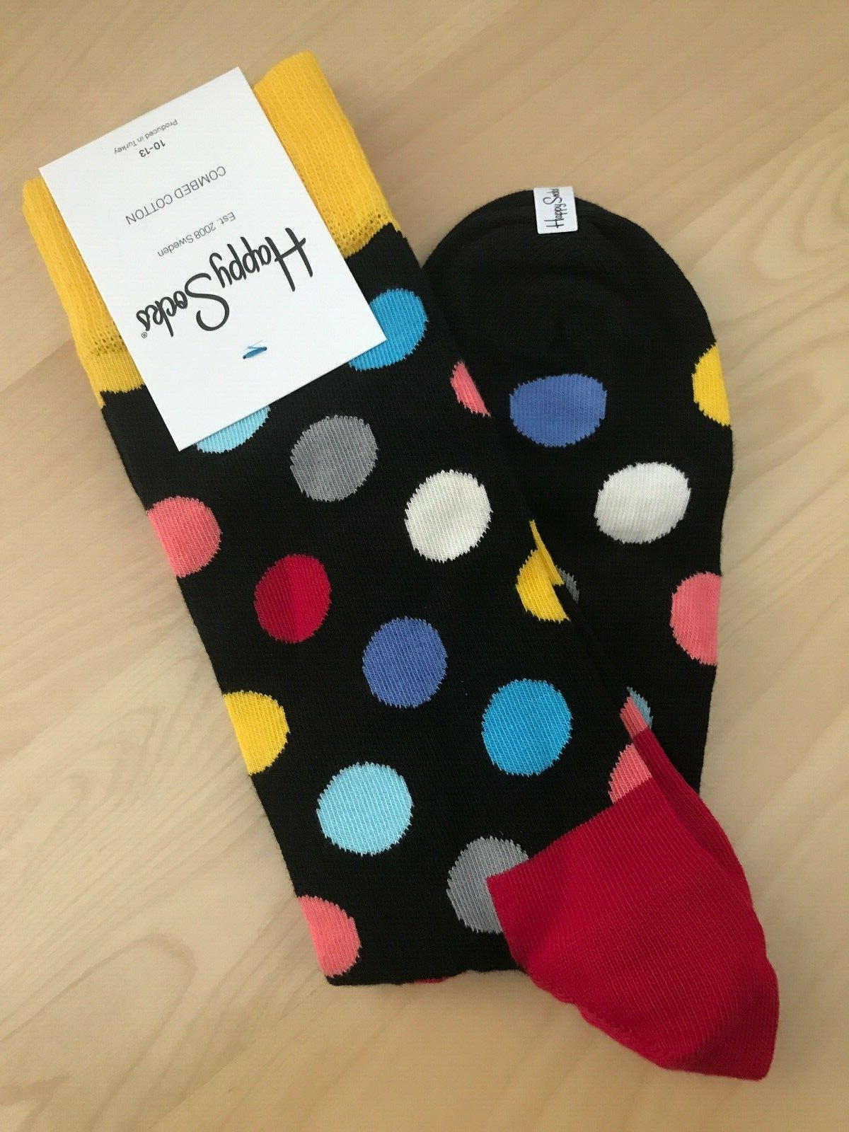 S Men's Bright Combed Cotton Socks New Stripes Nwt