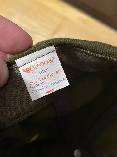 Vintage 90s BLANK New Yupoong Snapback Hat Cap Olive Green / Khaki Two Tone