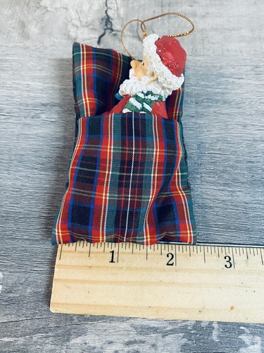 Vintage Resin Christmas Santa Clause w/ Hot Water Bottle & Cocoa Ornament