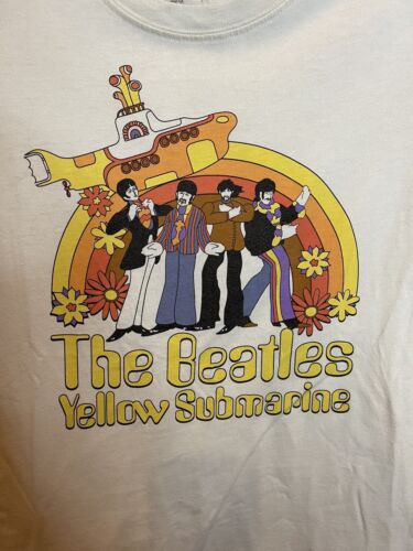 The Beatles Yellow Submarine Rainbow White T Shirt Adult The Beatles Yellow Submarine Rainbow White T Shirt Adult