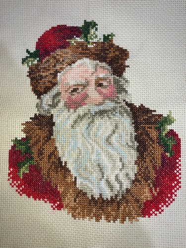 Santa Claus Cross Stitch (completed-unframed)