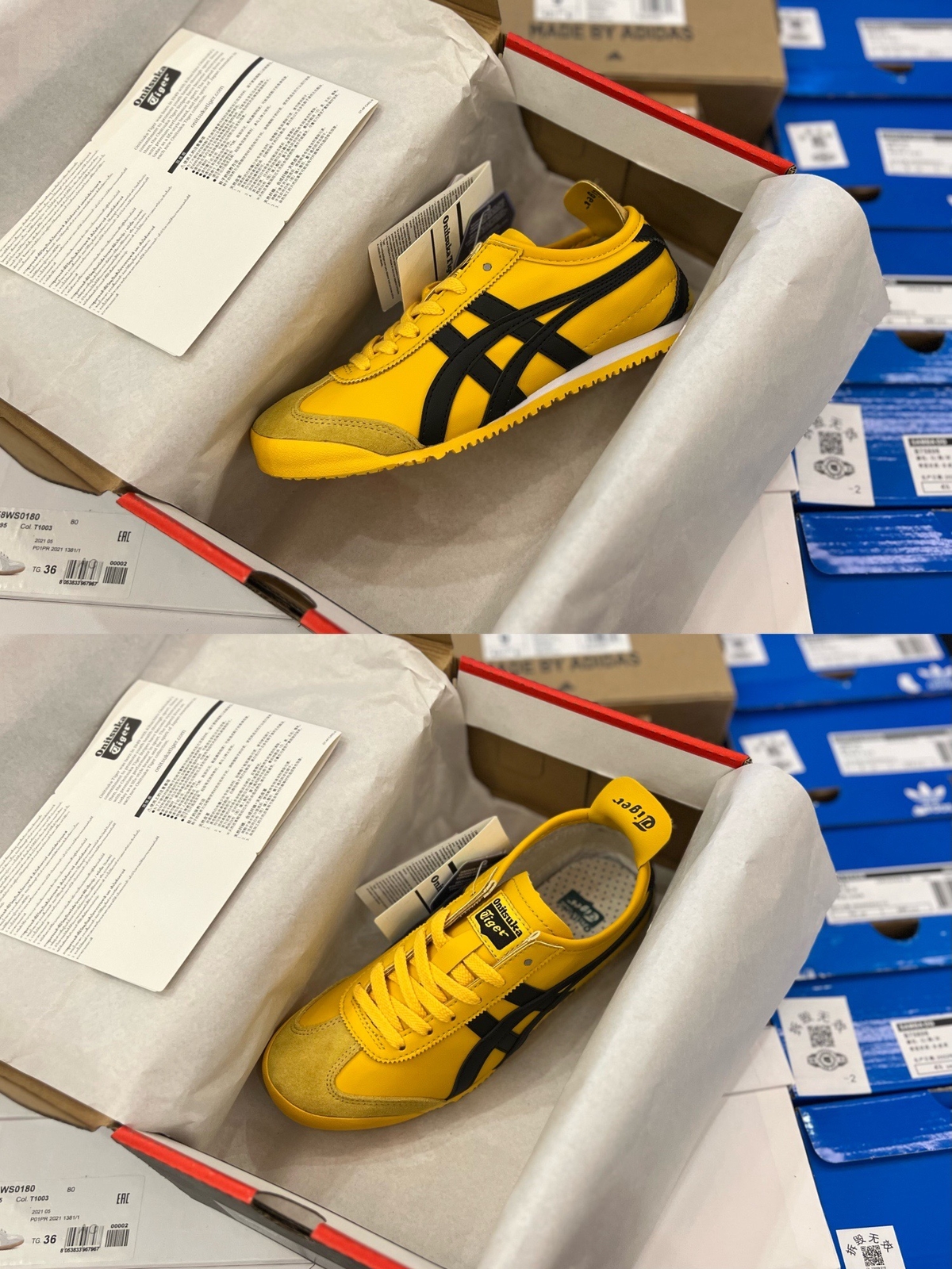 Onitsuka Tiger MEXICO 66 YELLOW BLACK Shoes New With Box