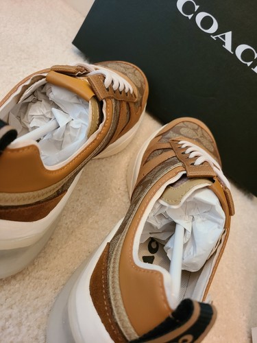 Pre-owned Coach $285  Men's Low Top Sneaker Signature Canvas 10 D Limited Edition In Multicolor