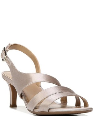 

NATURALIZER Женские бежевые сандалии Taimi с миндалевидным носком на каблуке-рюмочке с ремешком на пятке, 8,5 Вт, Бежевый, E0497F2