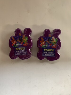 Lot Of 2 Disney Junior PJ Masks Night Ninja's Sticky Splat 1.7 OZ Slime Purple
