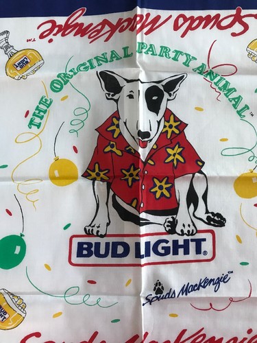 Bud Light Beer Spuds MacKenzie Bandanna Scarf Handkerchief Original Party Animal