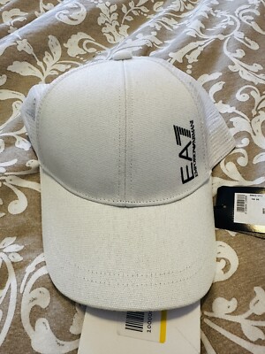 Emporio Armani EA7 Men's Mesh Cap White NWT