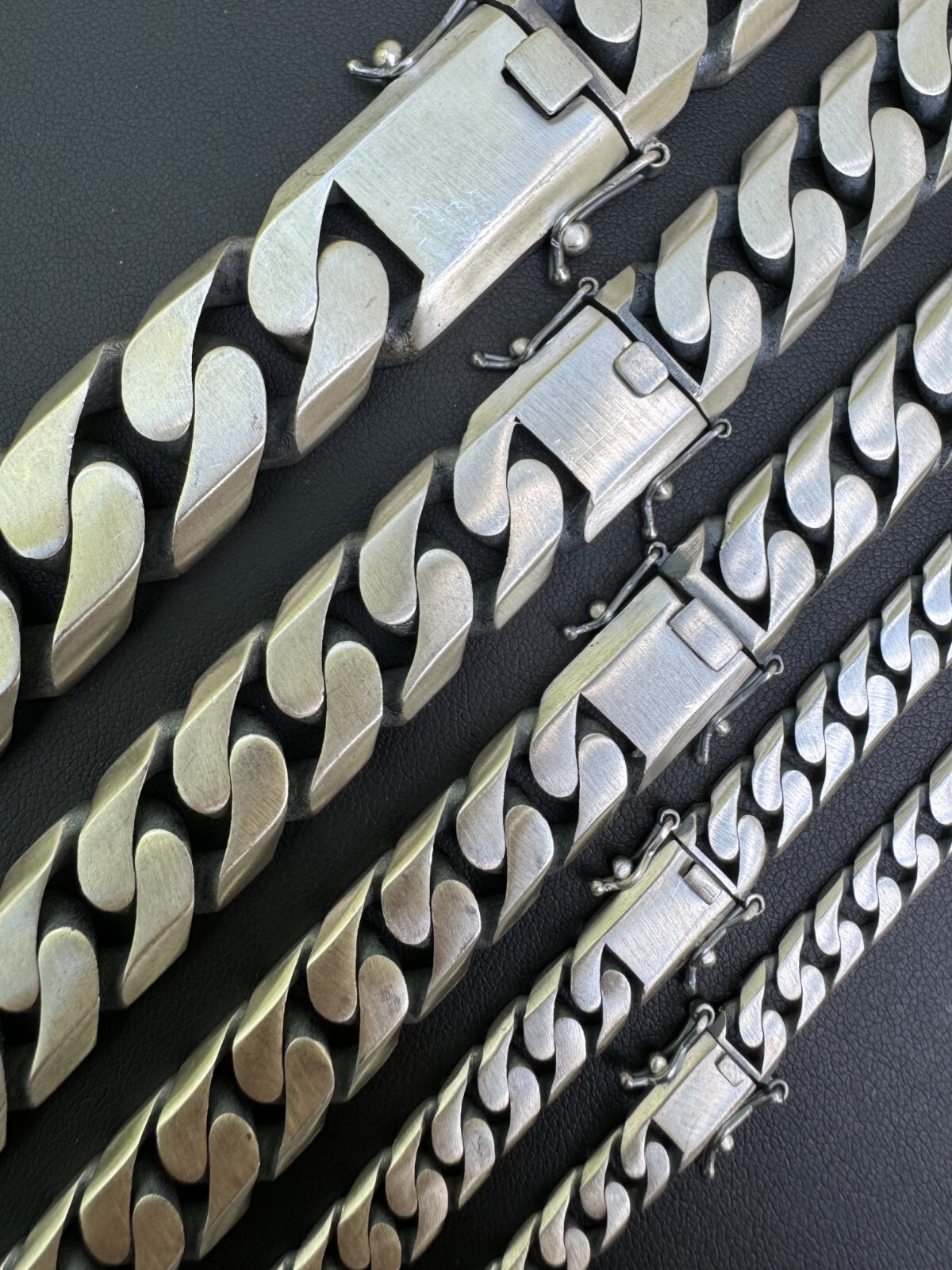 HARLEMBLING MIAMI CUBAN LINK CHAIN NECKLACE / BRACELET REAL 925 SILVER 6-20MM BLACK RHODIUM