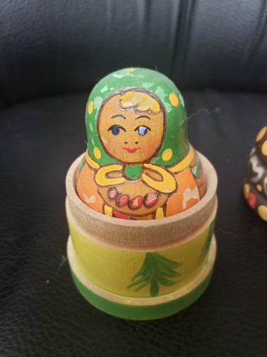 Vintage set of Kalinin Russian Doll and Polish Hansel and Gretel house