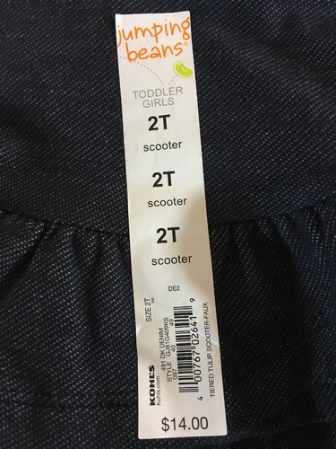 New JUMPING BEANS Faux Denim Tiered Skirt Toddler Girl Size 2T NWT