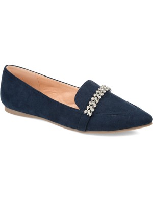 

JOURNEE COLLECTION Женские темно-синие лоферы без шнуровки на танкетке Kyrah с острым носком, Navy, KYRAH-LOAFER