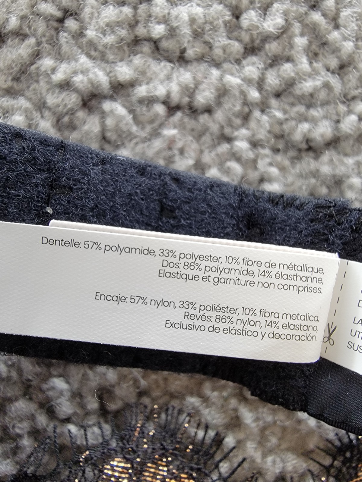 Skarlett Blue Unlined Underwire Lace Balconette Bra Women's 34A Black/Rose Gold - Picture 10 of 16